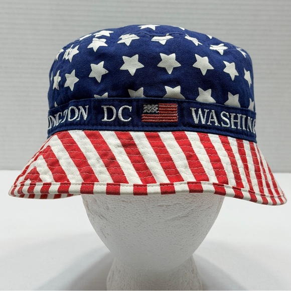 DC Other - Washington DC Bucket Hat Red White Blue Stars Stripes American Flag Adult OS